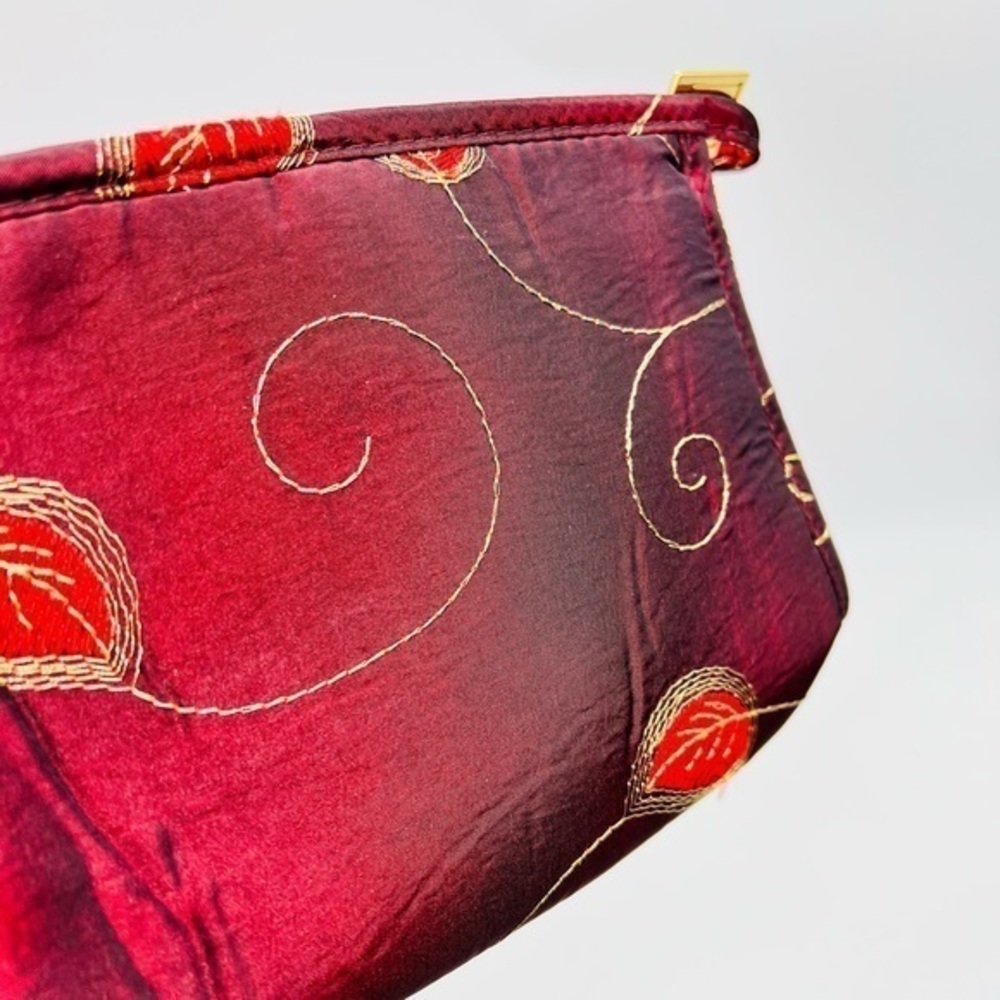 Beautiful Wine colored cosmetic bag/ clutch